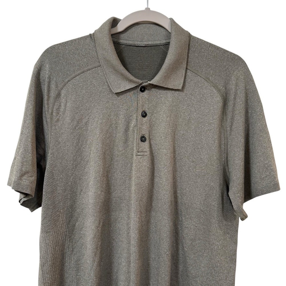 lululemon MetalVent Tech polo 2.0 Heather gray LARGE silverescent seamless mens